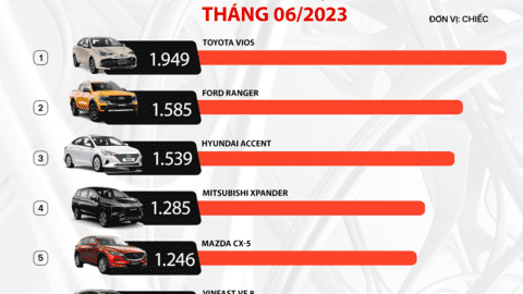 Vios, Veloz và Seltos trở lại top 10 cùng nhiều biến động doanh số tháng 6 được thể hiện chi tiết trong loạt biểu đồ này