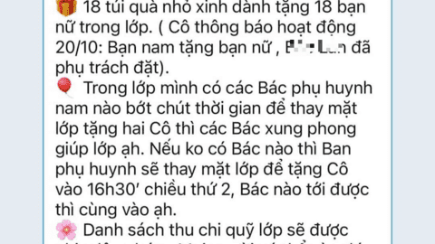 Khoản chi ngày 20/10 của 1 lớp học gây tranh cãi: Phú quý sinh lễ nghĩa hay so đo, ích kỉ?