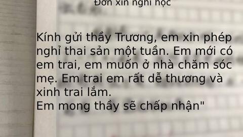 Thầy giáo cười chảy nước mắt với lý do xin nghỉ học khó đỡ của em học sinh cấp 1: Em xin phép được nghỉ thai sản!