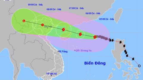 Bão số 3 đổi hướng mạnh cấp 15, giật cấp 17