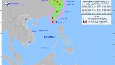 Áp thấp nhiệt đới đã mạnh lên thành cơn bão số 2