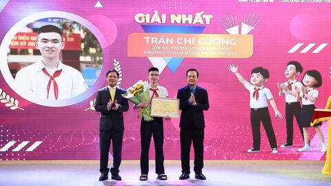 Học sinh lớp 9 của Hải Phòng đạt giải Nhất viết thư UPU quốc tế tại Việt Nam