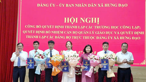 Xã Hưng Đạo thành lập 8 trường học công lập sau sắp xếp