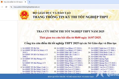 8 giờ ngày 16-7, công bố điểm thi tốt nghiệp THPT năm 2025