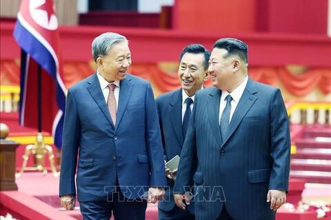Lễ đón Tổng Bí thư Tô Lâm thăm cấp Nhà nước Cộng hòa dân chủ nhân dân Triều Tiên