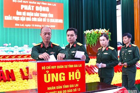 LLVT tỉnh Gia Lai: Ủng hộ gần 700 triệu đồng khắc phục hậu quả bão số 13