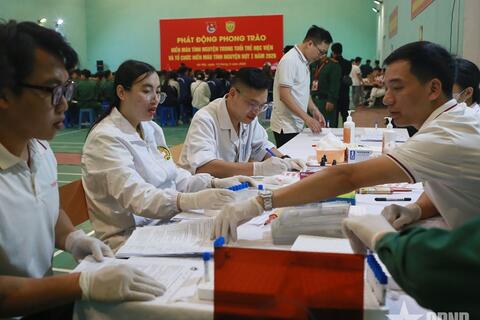 Học viện Quân y: Gần 600 đơn vị máu thu được trong chương trình hiến máu tình nguyện đợt 1 năm 2026