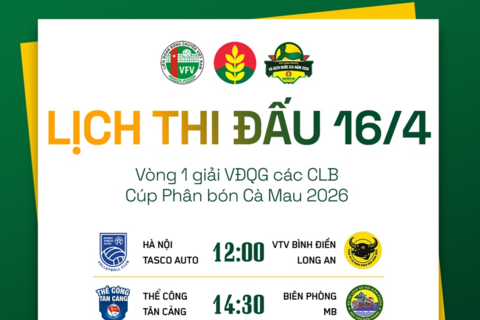 Lịch thi đấu bóng chuyền vô địch quốc gia hôm nay (16-4)
