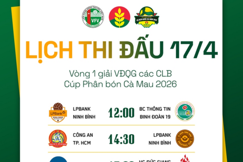 Lịch thi đấu bóng chuyền vô địch quốc gia hôm nay (17-4)