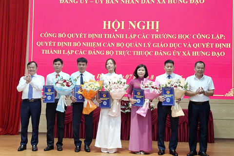Xã Hưng Đạo thành lập 8 trường học công lập sau sắp xếp