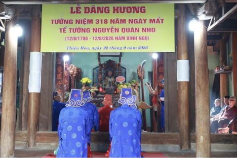 Thiệu Hóa dâng hương tưởng niệm 318 năm ngày mất Tể tướng Nguyễn Quán Nho