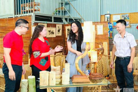 Độc đáo đèn làm từ thân cây đu đủ