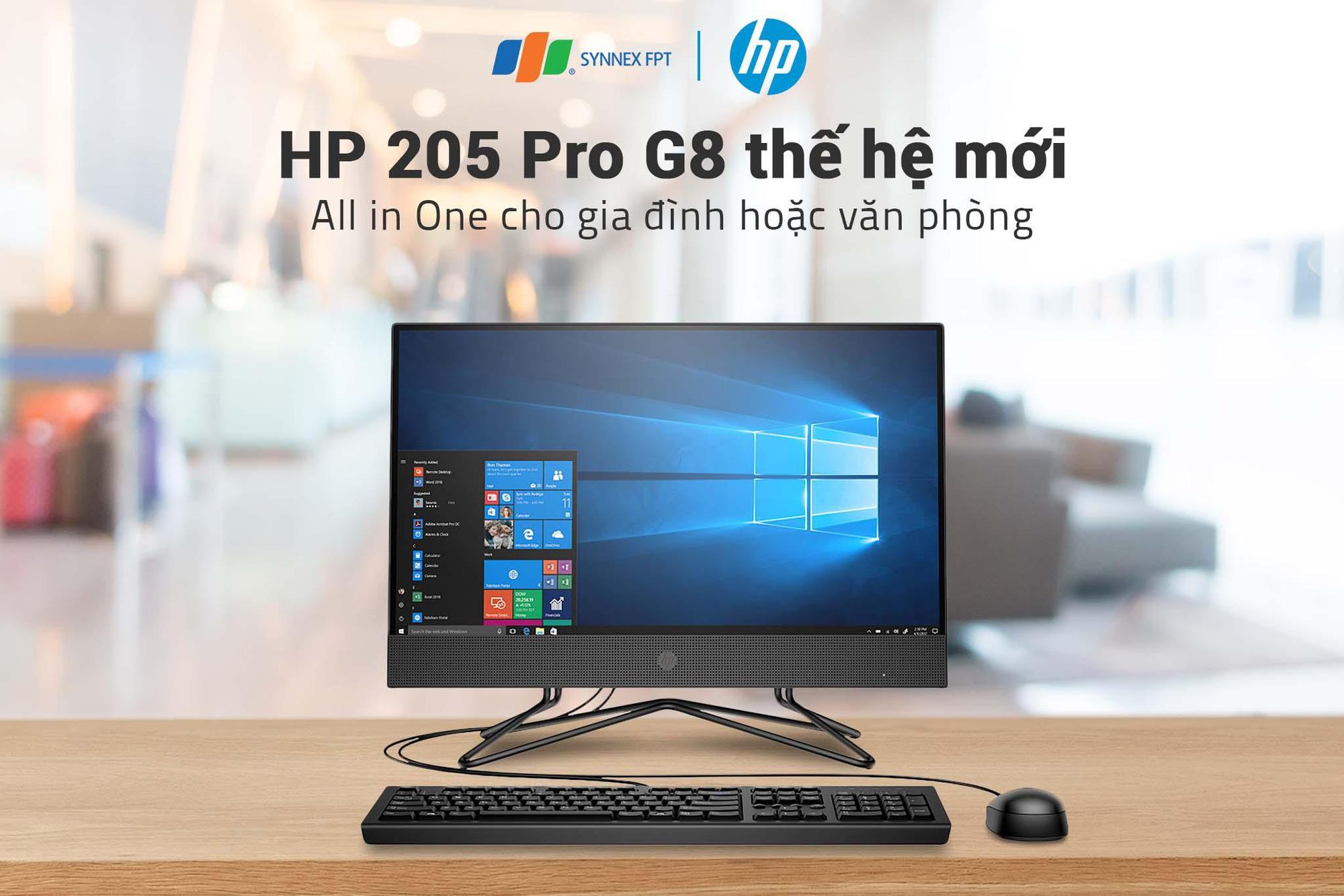 HP 205 Pro G8 AiO, máy tính tích hợp màn hình với chi phí hợp lý dành cho doanh nghiệp - Ảnh 1.