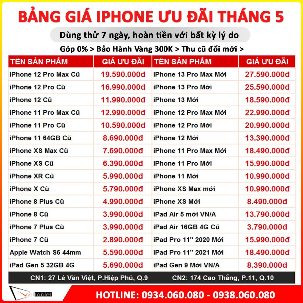 Bảng giá IPHONE - iPad Flash Sale Tháng 5: iPhone 12 mới còn 13.2 triệu, XS Max còn 7.6 triệu, iPad Pro 2020 15.9 triệu - Ảnh 1. Bảng giá IPHONE - iPad Flash Sale Tháng 5: iPhone 12 mới còn 13.2 triệu, XS Max còn 7.6 triệu, iPad Pro 2020 15.9 triệu - Ảnh 1.