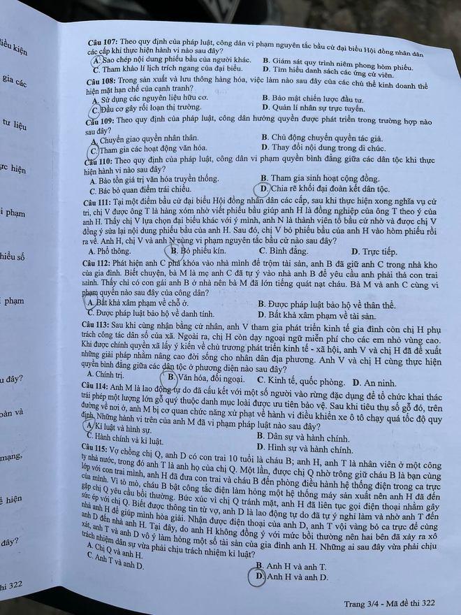 Đề thi chính thức kỳ tốt nghiệp THPT 2022 tổ hợp Khoa học xã hội: Lịch sử, Địa lý, Giáo dục công dân - Ảnh 9.