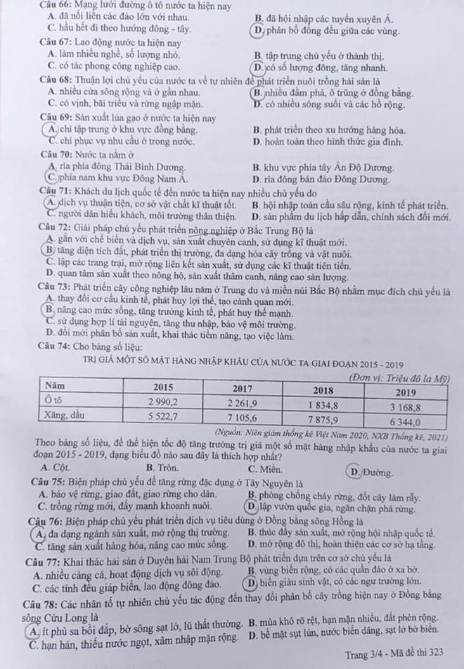 Đề thi chính thức kỳ tốt nghiệp THPT 2022 tổ hợp Khoa học xã hội: Lịch sử, Địa lý, Giáo dục công dân - Ảnh 5.