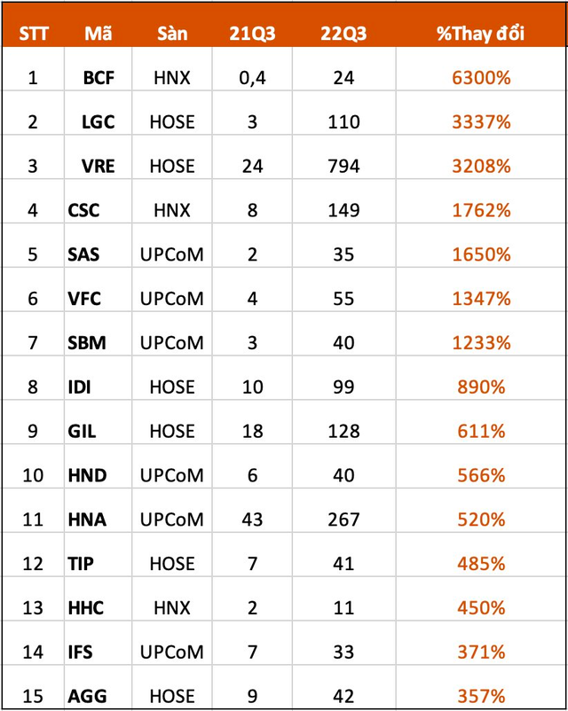 Lộ diện những doanh nghiệp lợi nhuận tăng  trưởng mạnh nhất trong quý 3/2022 - Ảnh 2.