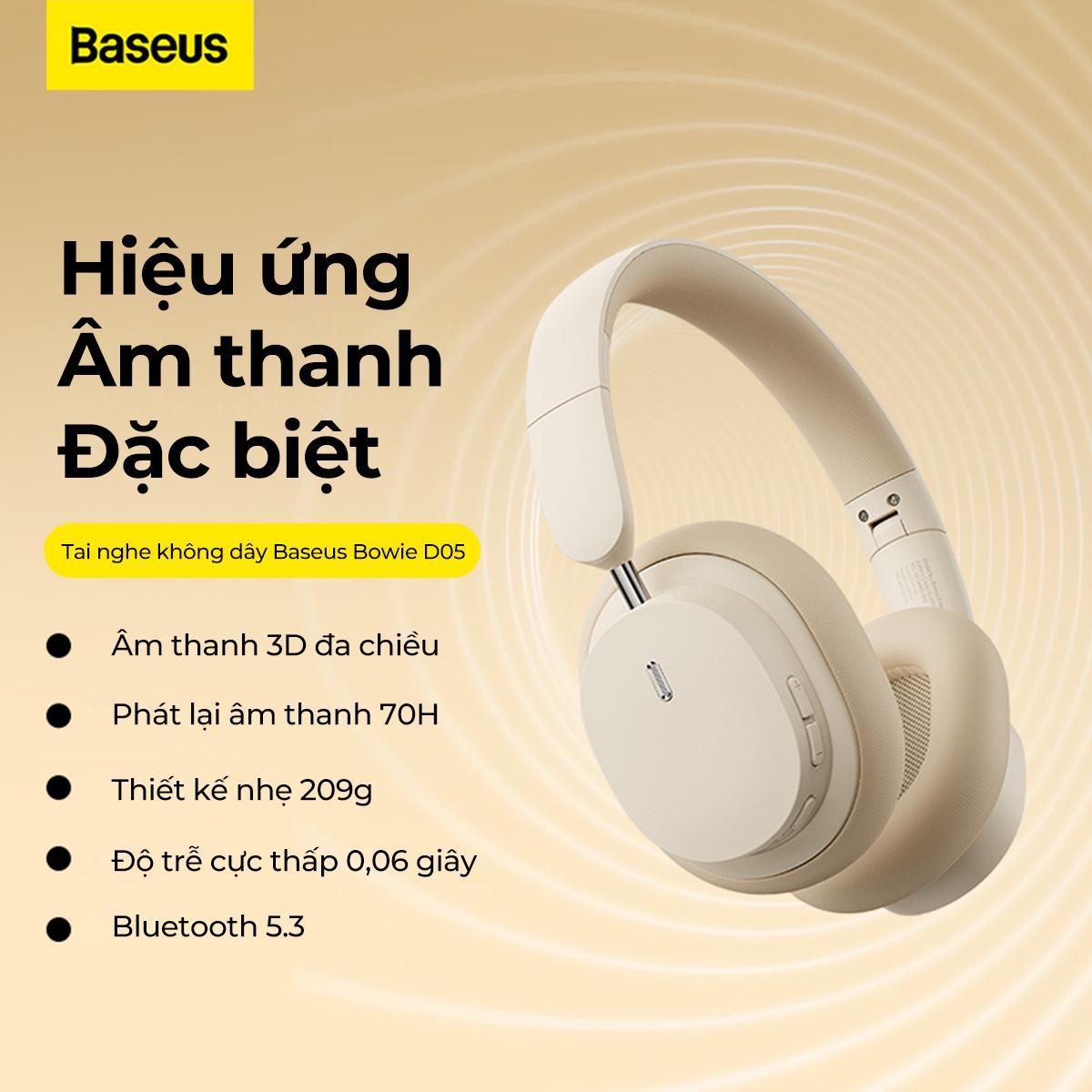 Tai nghe Bluetooth choàng đầu Baseus Bowie D05 giá sinh viên chất lượng cao cấp - Ảnh 4.