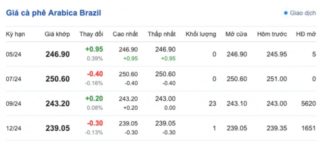 Giá cà phê hôm nay, 13/5/2024: Giá cà phê trong nước lấy lại đà tăng