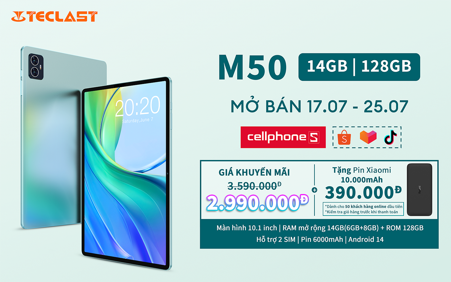 Máy tính bảng Teclast M50 chính thức chào sân tại Việt Nam- Ảnh 1.