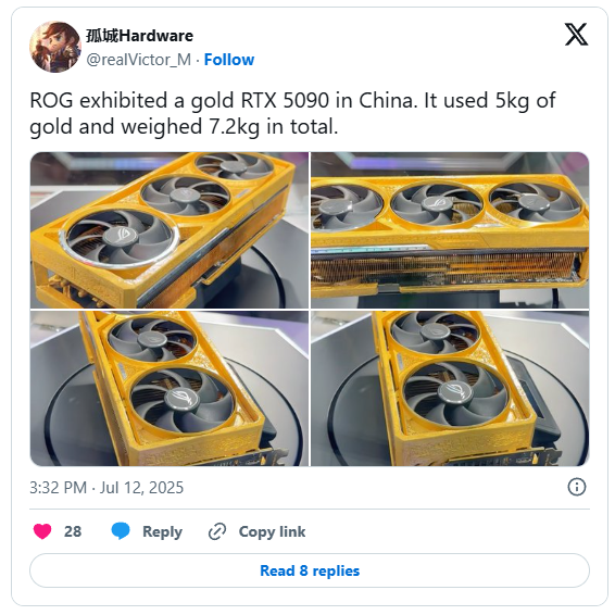Asus vừa ra mắt GPU đắt nhất Thế giới: "Bọc" bởi gần 5 kg vàng, giá nửa triệu Đô- Ảnh 2.