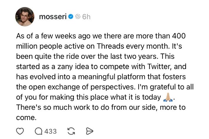 Meta Threads bứt phá, giành thị phần trong cuộc chiến mạng xã hội - ảnh 2