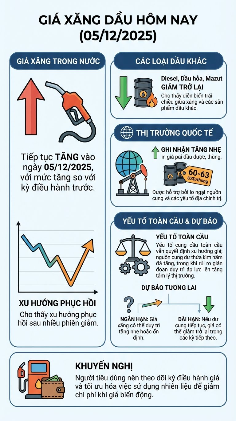 Giá xăng dầu hôm nay 5.12: Xăng tăng tiếp, dầu bất ngờ giảm - ảnh 3