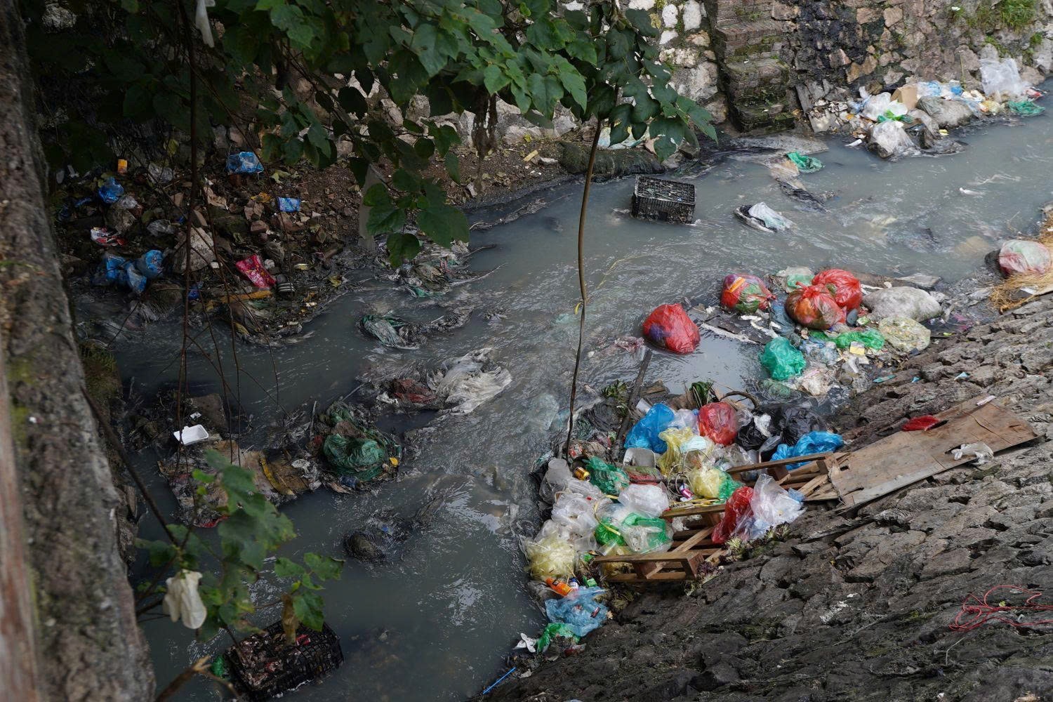 Nước thải dưới mương