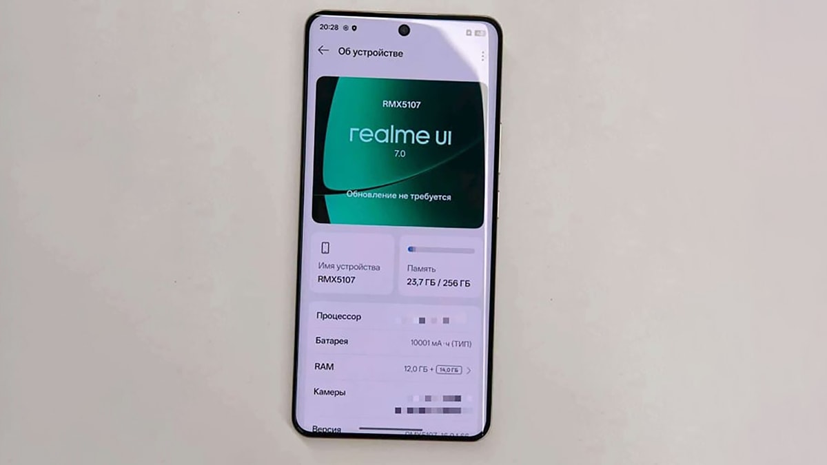 Smartphone realme có pin 10000 mAh lộ ảnh