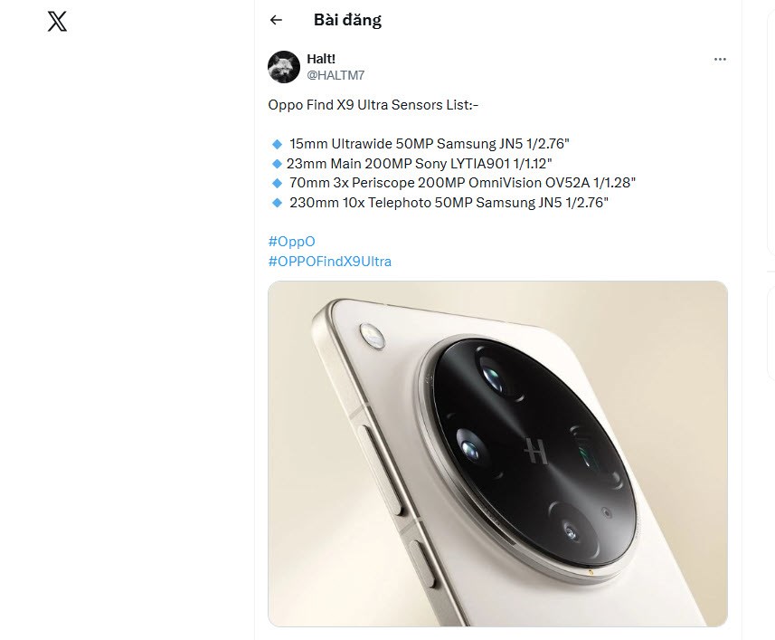 Oppo Find X9 Ultra chuẩn bị đọ sức với Galaxy S26 Ultra về camera - ảnh 2