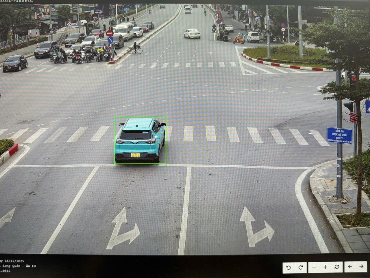 Một trường hợp vi phạm được hệ thống camera AI ghi nhận. Ảnh: NT