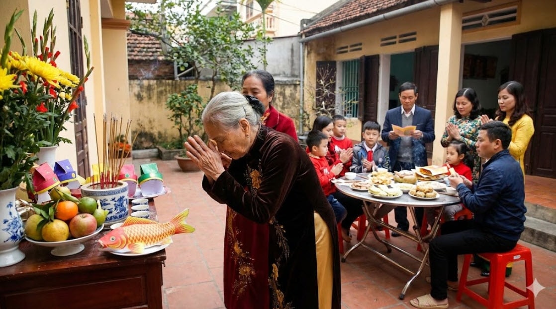 Cúng ông Công ông Táo - Ảnh minh họa AI
