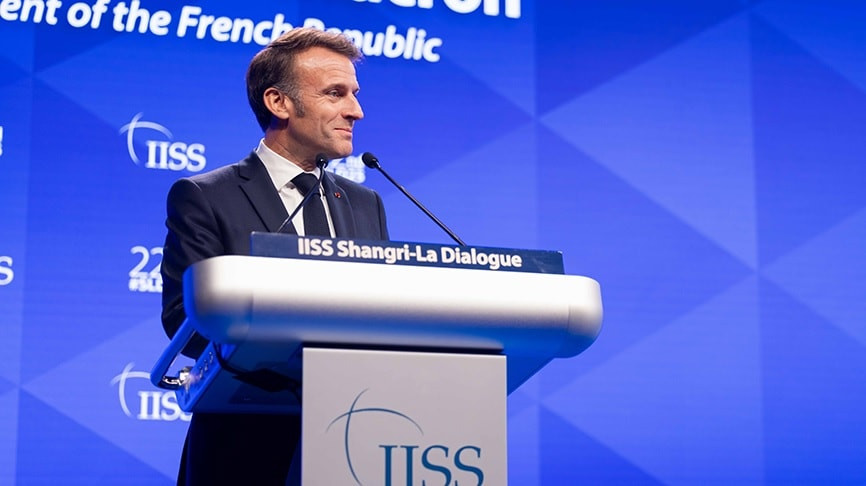 Tổng thống Pháp Emmanuel Macron. Ảnh: IISS Shangri-la Dialogue macron.jpg