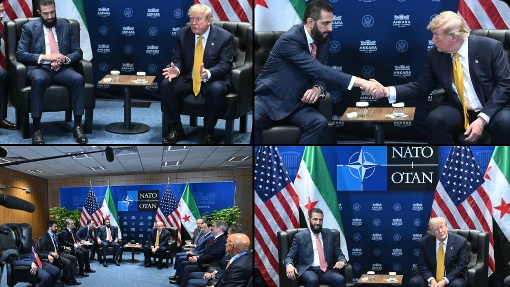 Các hình ảnh trong cuộc gặp giữa hai nhà lãnh đạo Mỹ và Syria. Ảnh chụp màn hình. screenshot-2026-07-09-at-061758.jpg