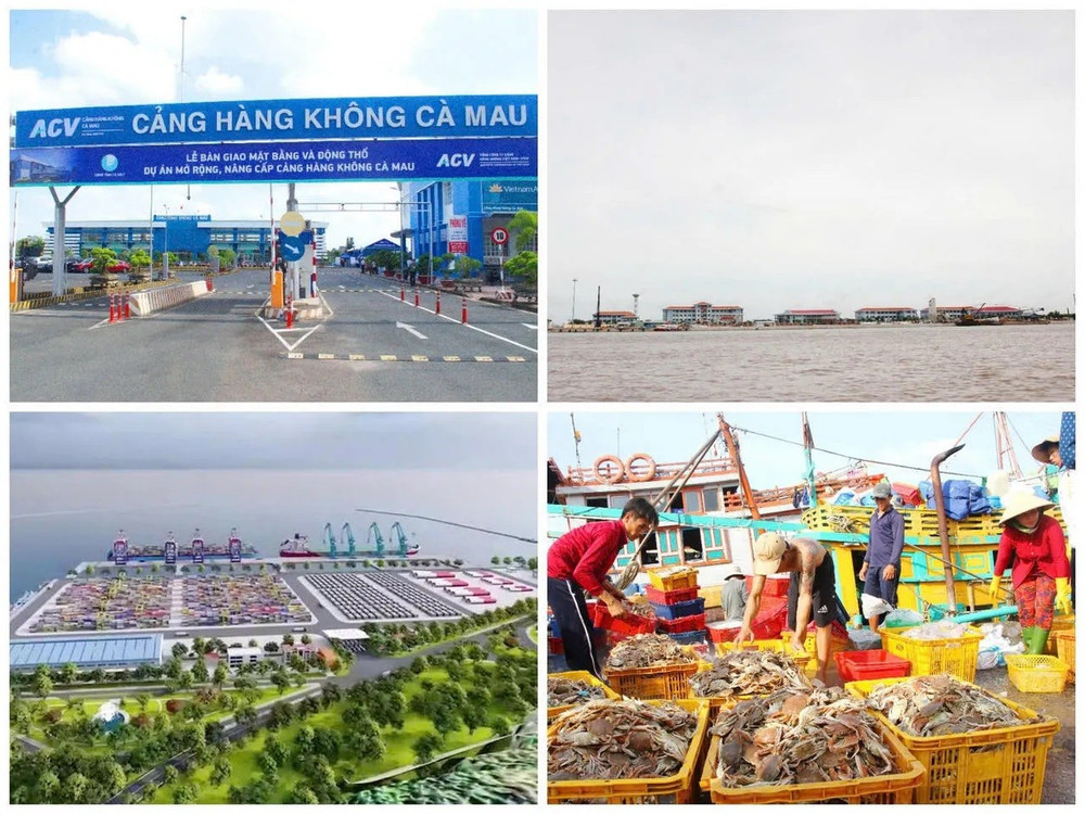Quyết tâm phát triển Cà Mau trở thành Trung tâm kinh tế biển - năng lượng tái tạo - logistics của cả nước. Ảnh: PLVN ca-mau.jpg