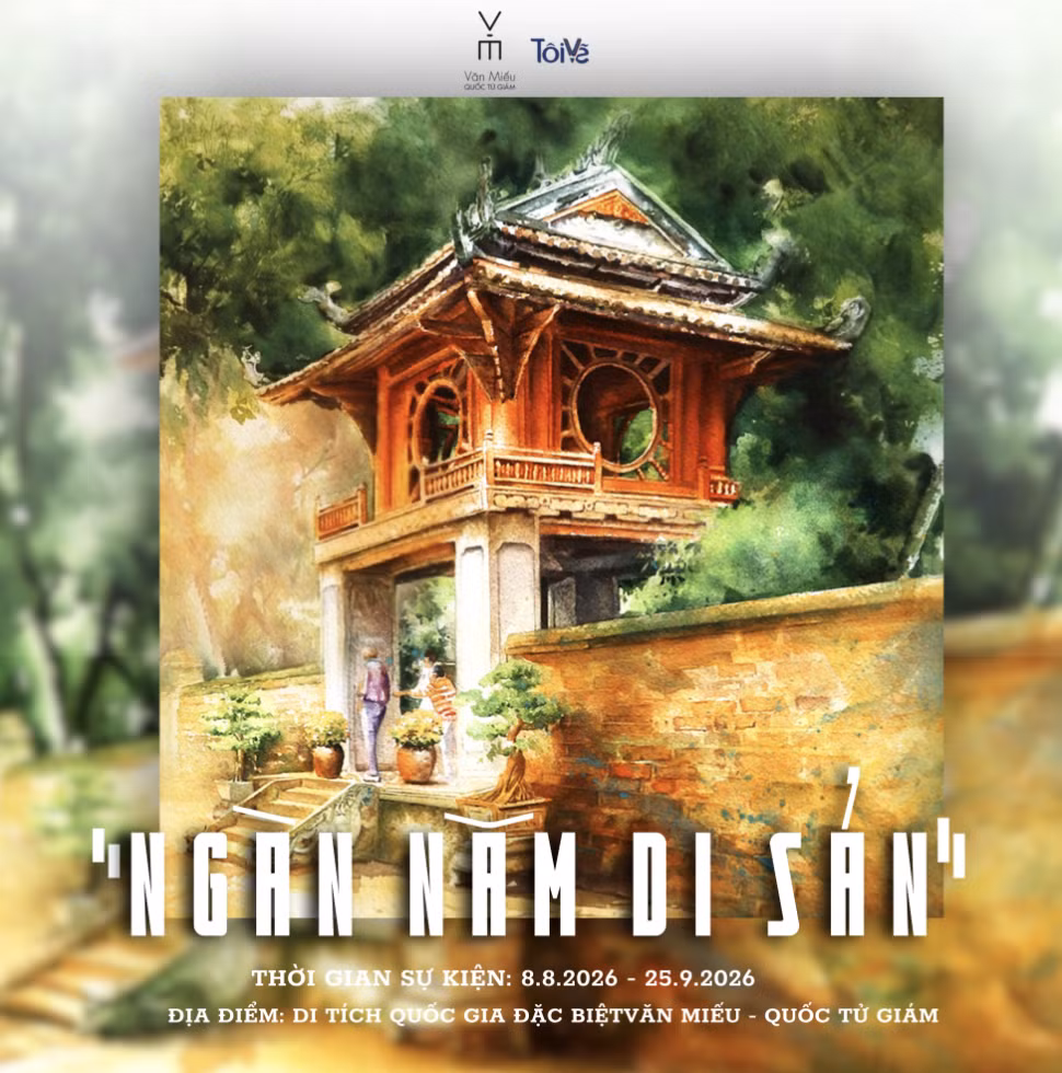 Triển lãm ‘Ngàn năm di sản’ diễn ra từ ngày 8/8 đến 25/9 tại Nhà Thái Học, Văn Miếu - Quốc Tử Giám. Ảnh: BTC anh-man-hinh-2026-08-04-luc-104955.png