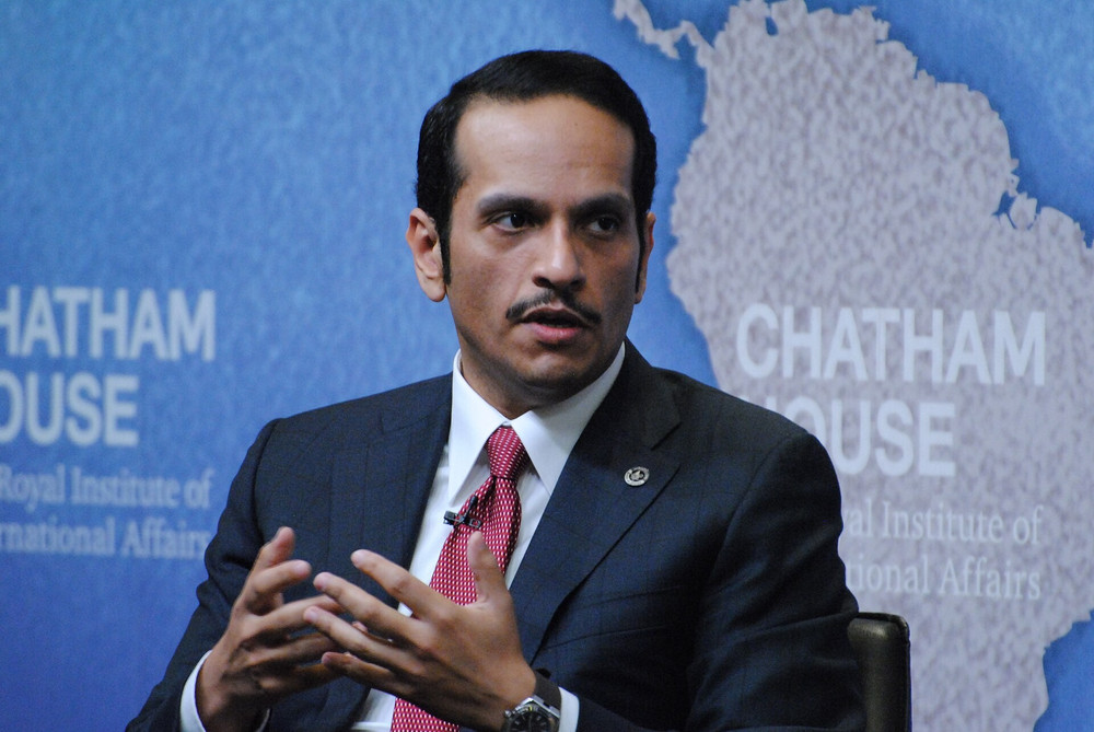 Thủ tướng Qatar Sheikh Mohammed bin Abdulrahman Al-Thani. Ảnh: CC/Chatham House he-sheikh-mohammed-bin-abdulrahman-bin-jassim-al-thani-minister-of-foreign-affairs-state-of-qatar-35035675644.jpg