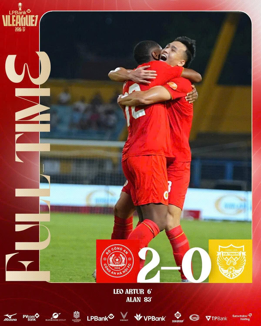 ĐKVĐ Công an Hà Nội khởi đầu suôn sẻ ngày ra quân V.League 2026/27. Ảnh: CLB CAHN 792237275-2154307298831225-4760742421446552710-n.jpg