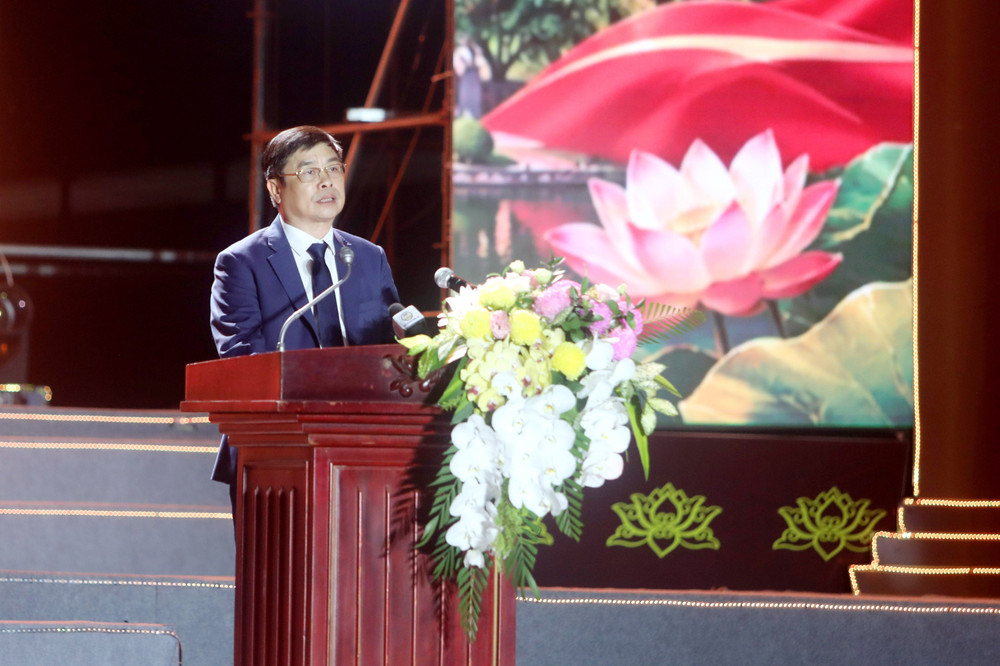Phó Chủ tịch UBND tỉnh Hưng Yên Phạm Văn Nghiêm phát biểu tại lễ khai mạc. Ảnh: hungyen.gov.vn 607a4a59ac2a4bc181ee0357d9f41691.jpg